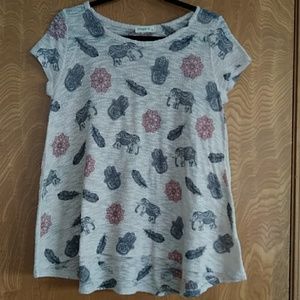 Ginger G Cap Sleeve High Low Swing Top L